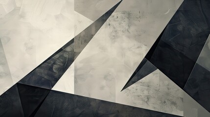A minimalist abstract design of overlapping geometric shapes in neutral tones.