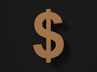 Obraz premium Perforated leather dollar symbol