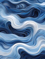 Fototapeta premium Ocean Wave Texture in Abstract Blue, Teal, and Aqua Colors - Tranquil Water Flow Background for Graphic Resources with Copy Space for Ocean Theme Design