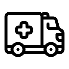 Ambulance Line Icon. Single icon, line vector icon