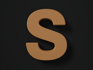 Perforated leather letter S