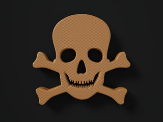 Perforated leather skull symbol