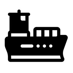 Ship Glyph Icon. Single icon, glyph vector icon