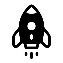 Rocket Glyph Icon. Single icon, glyph vector icon