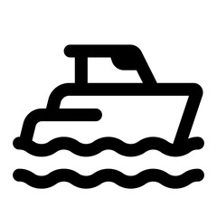 Speed Boat Simple Line Icon. Single icon, line vector icon