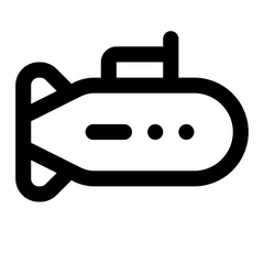 Submarine Simple Line Icon. Single icon, line vector icon