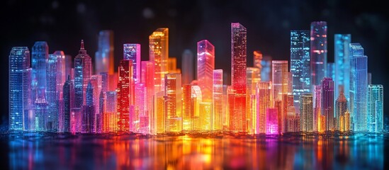 Neon Cityscape: A Vibrant Digital Metropolis
