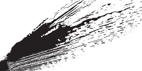 Black mascara texture, brush stroke isolated on white background. Cosmetic product swatch