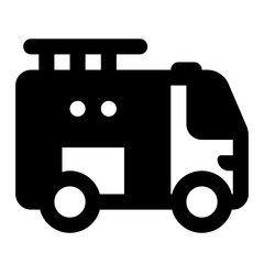 Fire Truck Simple Glyph Icon. Single icon, glyph vector icon