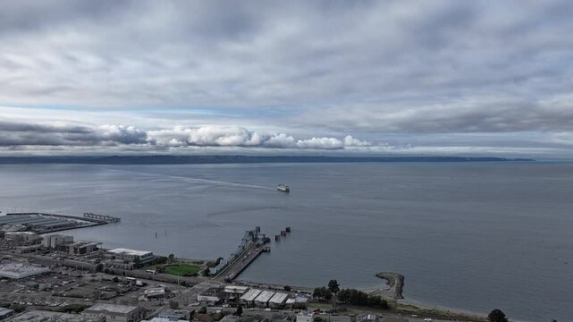 Edmonds Ferry near Seattle Washington, Brackett's Landing, Sunset Beach, Port of Edmonds on Puget Sound