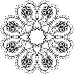 Beautiful flower art and mandala vector design
