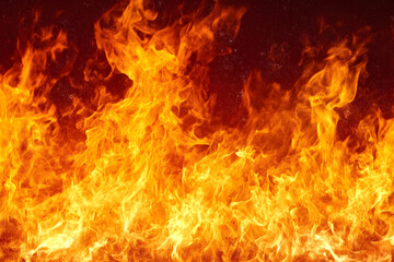 Flame of fire burning brightly as a glowing abstract background concept