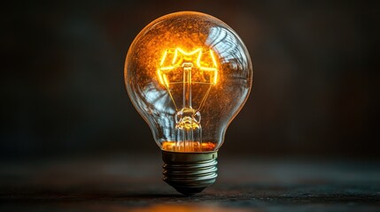 A glowing vintage light bulb showcasing warm illumination and intricate filament design.