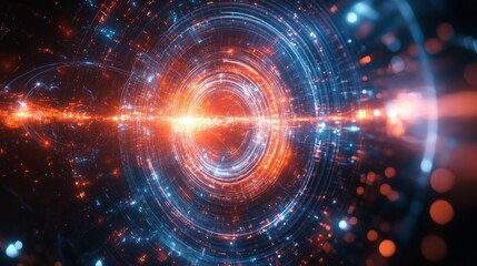 Fototapeta premium Exploring Vibrant Energy Fields in Cosmic Light Patterns