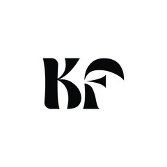 KF monogram logo design letter text name symbol monochrome logotype alphabet character simple logo
