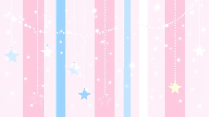 Pastel Pink and Blue Starry Garland: A Delicate Dreamy Design