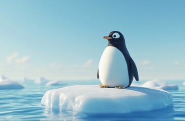 Obraz premium Penguin on Ice Floe