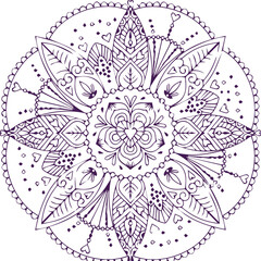 Beautiful flower art and mandala vector design