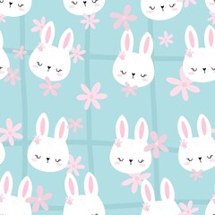 Fototapeta premium Seamless pattern of easter rabbits