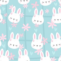 Obraz premium Seamless pattern of easter rabbits