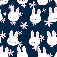 Seamless pattern of easter rabbits