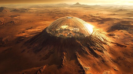 Panoramic view of Mars base