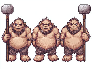 Fototapeta premium Pixelated Fantasy Warriors