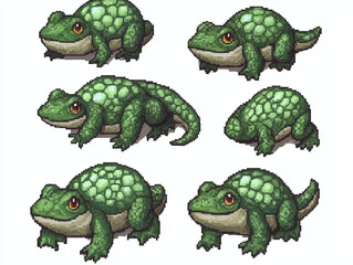 Pixel Art Green Toad Collection