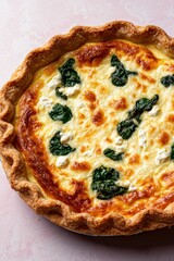 Spinach and feta quiche recipe, delicious homemade baked pie