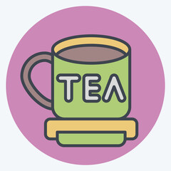 Icon Tea. related to Travel symbol. color mate style. design editable
