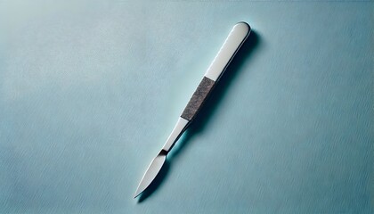 Fototapeta premium Medical Scalpel on Blue Background