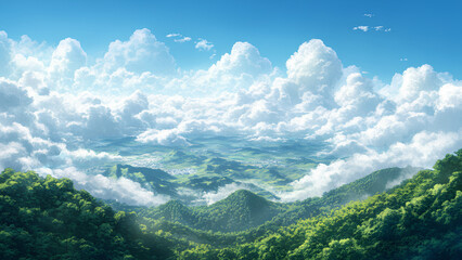 Fototapeta premium Breathtaking Cloud-Kissed Mountain Landscapes