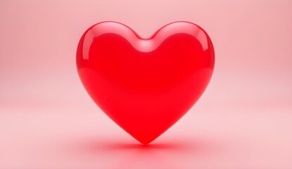 Heart 3D render icon isolated on transparent background cutout


