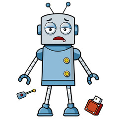 Robot is sick vector 