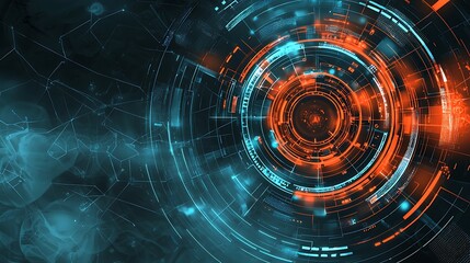 Futuristic digital data swirl, network background, technology concept, website banner