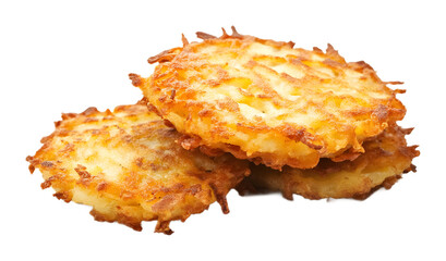 crispy latkes isolated on white background 