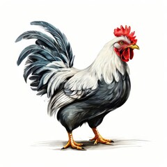 Fototapeta premium the AI Image Generator, Illustration of a Majestic White Rooster