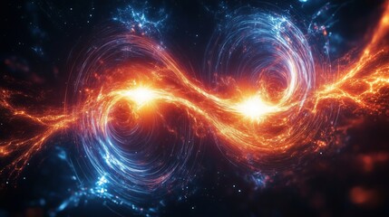 Obraz premium Dynamic Cosmic Energy Flow with Vortex and Spiral Patterns