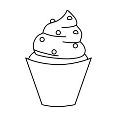 line art cupcake with chips