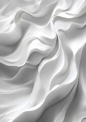 Obraz premium Abstract texture of white waves and folds creating a smooth and soft background, ideal for modern design, elegance, minimalism, and artistic presentations.