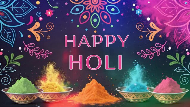 energetic holi event flyer with a combination greeting card