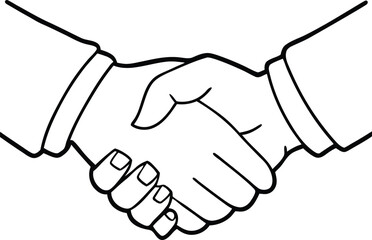 Two hands shaking vector illustration, two hands shaking icon, two hands shaking silhouette vector art, two hands shaking line art vector