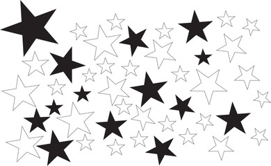 Obraz premium Star doodles seamless pattern. Hand drawn stars texture background.