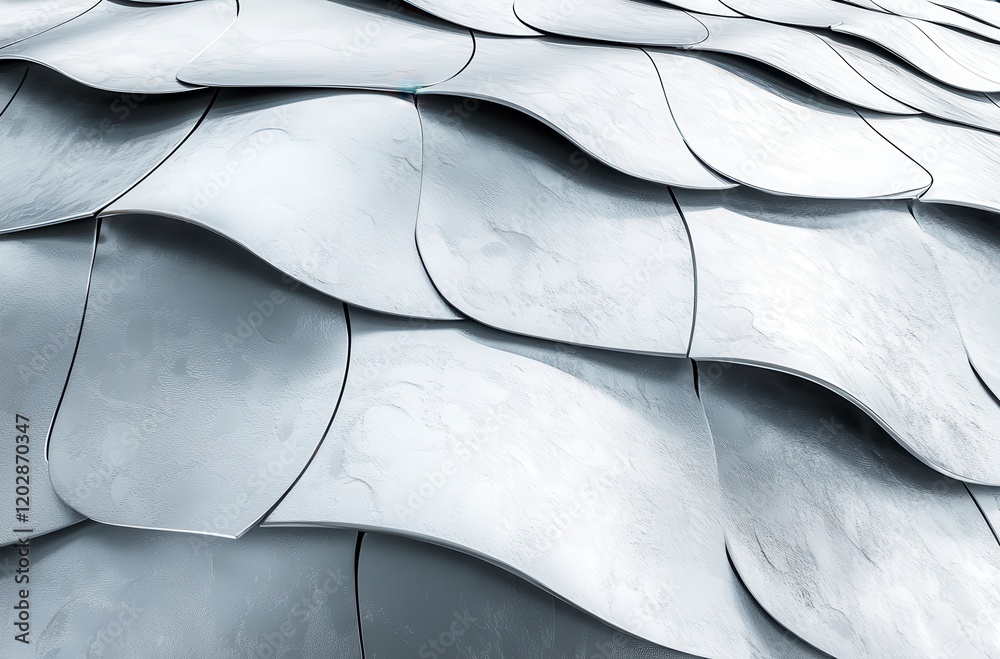 Poster elegant close-up of modern architectural scales with soft curves and reflections capturing a unique 