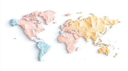 Bright and colorful world map showcasing countries and continents in modern design