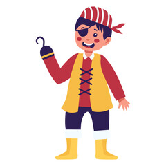 Children Pirate Illustration with Cartoon Design. Vector Character