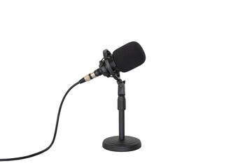 Black microphone on white background Graphic design illustrations
