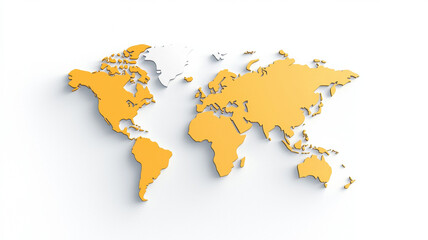 Obraz premium Vivid and colorful map of world with highlighted countries in orange, showcasing geographical diversity and global connections