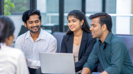 Diverse Indian Office Team – Portrait of a diverse Indian team in a modern office setup.
