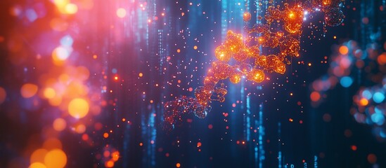 Fototapeta premium Abstract Digital DNA: Glowing Strand in Cyberspace